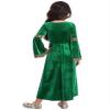 Nikiikoo Kids Girls Medieval Princess Velvet Dress Long Flare Sleeve Retro Patterned Band for Gothic Party Dress Up Green 10 Years view 2