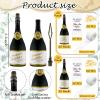 Sunnychicc 20 Pcs Mini Champagne Bubbles Wedding Favor Bulk Small Champagne Bottle Shaped Bubbles with Ribbons Gold Pins and Cards for Wedding Send Off Bridal Shower Celebration view 2