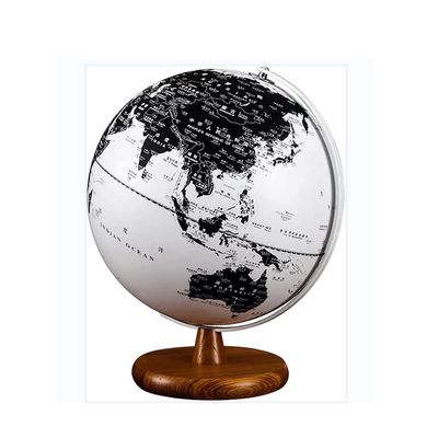 Globe Classic Newest Version Black And White Earth Globe With Wooden Base Glowing Led Geo Globe Rotating Gift For Kids 12.5" Diameter Globe for Decor