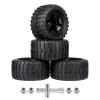 AllinRC 2.8" Preglued 1/10 Stadium Truck Wheels and Tires 12mm Hex for Traxxas Rustler Stampede 4x4 2WD Redcat Volcano Epx S30 Blackout Xte 4PCS view 1