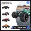 AllinRC 2.8" Preglued 1/10 Stadium Truck Wheels and Tires 12mm Hex for Traxxas Rustler Stampede 4x4 2WD Redcat Volcano Epx S30 Blackout Xte 4PCS view 2