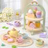 Lonico Wooden Tea Party Set for Little Girls Toddler Tea Set with Cupcake Stand & Food Dessert, Play Kitchen Accessories for Toddlers 2 3 4 5 6 Years Old, Wooden Toys Birthday Kids Girls Gifts 3-6 view 3