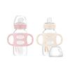 Dr. Brown's Milestones Wide-Neck Sippy Bottle with 100% Silicone Handles & Milestones Wide-Neck Sippy Straw Bottle with 100% Silicone Handles, 9oz/270mL, Gray & Pink, 2 Pack, 6m+ view 2