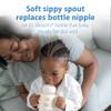 Dr. Brown's Milestones Wide-Neck Sippy Bottle with 100% Silicone Handles & Milestones Wide-Neck Sippy Straw Bottle with 100% Silicone Handles, 9oz/270mL, Gray & Pink, 2 Pack, 6m+ view 4