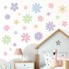12 Sheets Daisy Wall Decals Boho Flower Wall Stickers Cute Kids Girls Room Decor Peel and Stick Floral Decals Toddler Nursery Playroom Living Room Bedroom Classroom Retro Hippie Decor Pastel Style view 1