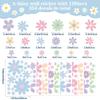 12 Sheets Daisy Wall Decals Boho Flower Wall Stickers Cute Kids Girls Room Decor Peel and Stick Floral Decals Toddler Nursery Playroom Living Room Bedroom Classroom Retro Hippie Decor Pastel Style view 2