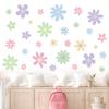 12 Sheets Daisy Wall Decals Boho Flower Wall Stickers Cute Kids Girls Room Decor Peel and Stick Floral Decals Toddler Nursery Playroom Living Room Bedroom Classroom Retro Hippie Decor Pastel Style view 3