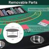 Vilobos Foldable 7 Players Poker Table, 71 Texas Hold'em Blackjack Table with Removable Stainless Steel Cup Holder, Casino Leisure Table for Card Games, Dominoes, Board Games, Green view 2