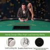 Vilobos Foldable 7 Players Poker Table, 71 Texas Hold'em Blackjack Table with Removable Stainless Steel Cup Holder, Casino Leisure Table for Card Games, Dominoes, Board Games, Green view 3