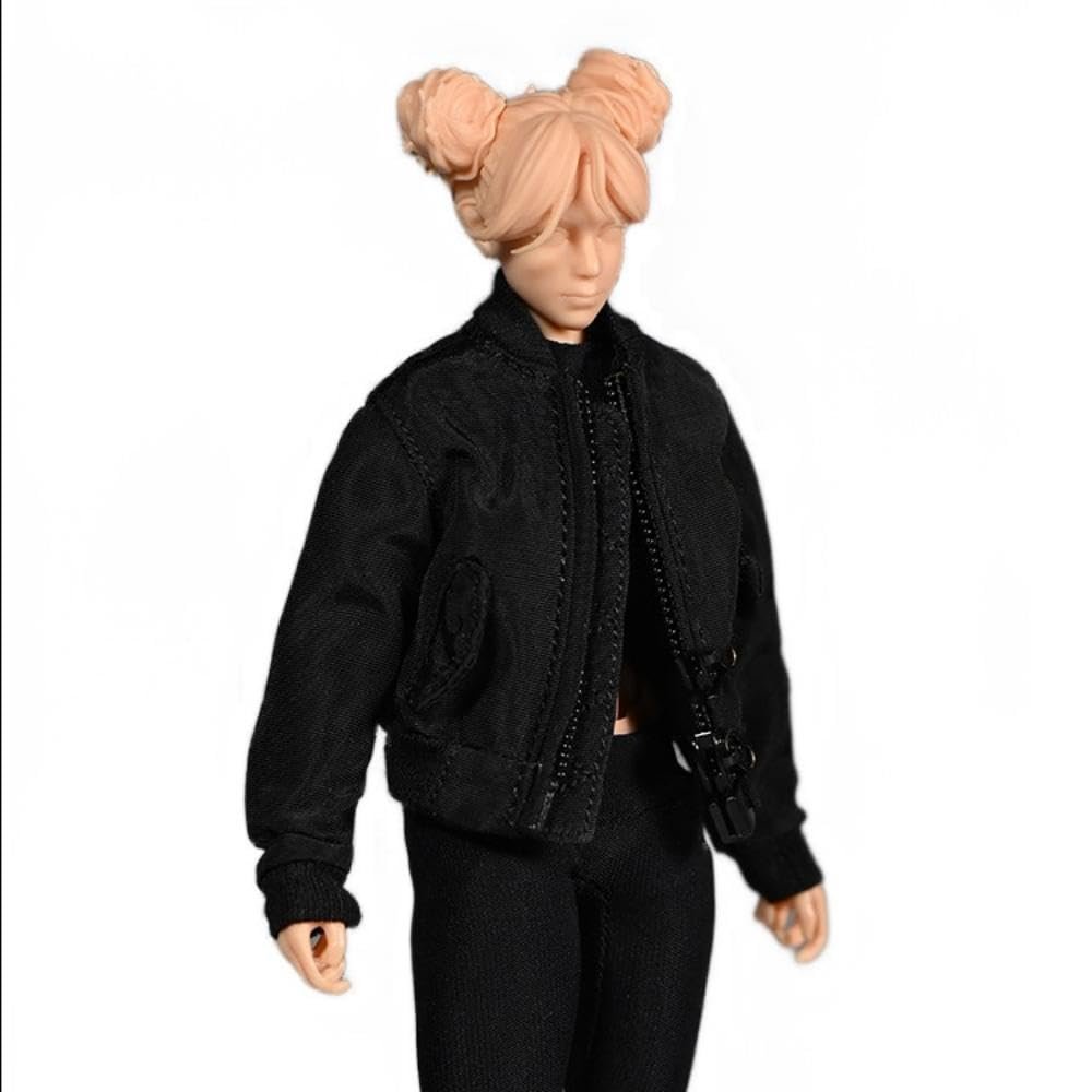 YSBRING 1/12 Scale Clothes Figure Doll Accessories Aviator Jacket for 6 inch Action Figure Black
