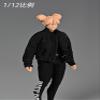 YSBRING 1/12 Scale Clothes Figure Doll Accessories Aviator Jacket for 6 inch Action Figure Black view 2