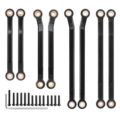 AllinRC High Clearance Aluminum Chassis Links 6061-T6 CNC Linkage Set for TRX4M Defender Bronco 1/18 RC Crawler Upgrades (Black)