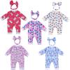 BABESIDE Reborn Baby Doll Clothes for 17-22 Inch Dolls, 5 Sets Baby Doll Clothes Outfits Accessories - Romper Suit and Headband for Newborn Baby Doll Boy&Girl Kids Gift view 1