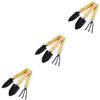 VICASKY 3sets Garden Tool Kit Mini Shovel Trowel Rake Outdoor Camping Iron Comfortable Wood 3pcs*3 Random Style view 1