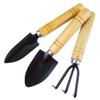 VICASKY 3sets Garden Tool Kit Mini Shovel Trowel Rake Outdoor Camping Iron Comfortable Wood 3pcs*3 Random Style view 2