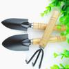 VICASKY 3sets Garden Tool Kit Mini Shovel Trowel Rake Outdoor Camping Iron Comfortable Wood 3pcs*3 Random Style view 3