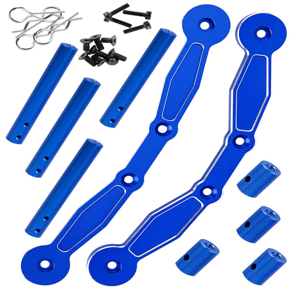 RCMYou Aluminum Front & Rear Body Mounts Upgrades Part for 1/10 Senton 3S Blx/Senton Mega 550,Alloy Front & Rear Body Mounts Hops Up,Navy Blue