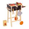 Janod - Pretend Play Wooden Barbeque Playset 20" Tall - Ages 3-6 - Pretending to Cook Meals - Realistic Grilling Experience - Over 50 Accessories Included - J06619 view 1