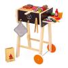 Janod - Pretend Play Wooden Barbeque Playset 20" Tall - Ages 3-6 - Pretending to Cook Meals - Realistic Grilling Experience - Over 50 Accessories Included - J06619 view 2