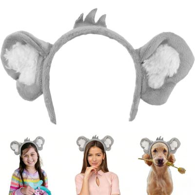 2-Pack Koala Ear Headbands for Kids - Soft Plush Animal Costume Headbands for Jungle Safari Party, Halloween & Dress Up - Photo Booth Props and Party Favors
