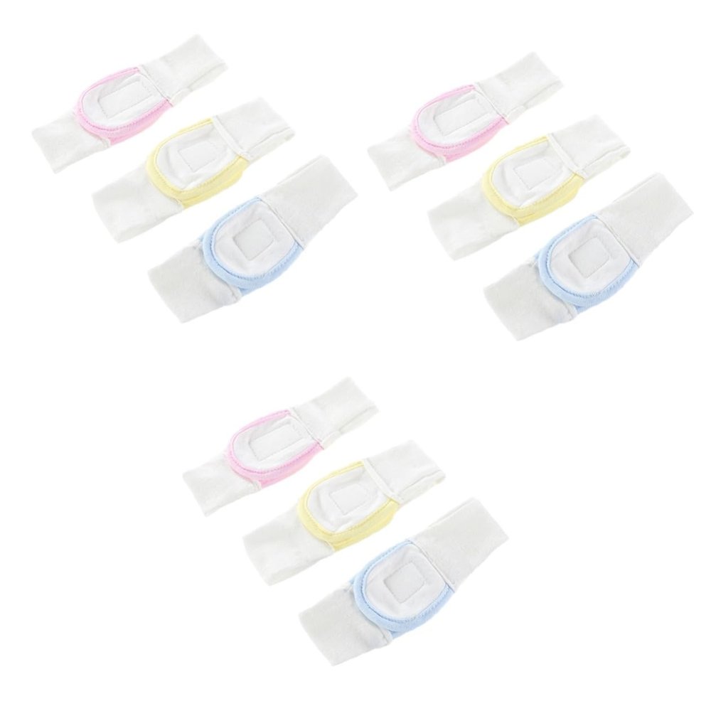 STOBOK 9pcs Cotton Diaper Fixing Tape for Toddlers Reusable Diaper Straps Safety Belt Elastic Fasteners Washable Strips