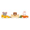 Janod - Pets Wooden Animal Car Train Push and Go Playset - Toddler Playtime - Magnetic Interchangeable Cars - Encourages Imaginative Play - Adorable Animal Characters, Safe Quality Materials view 1