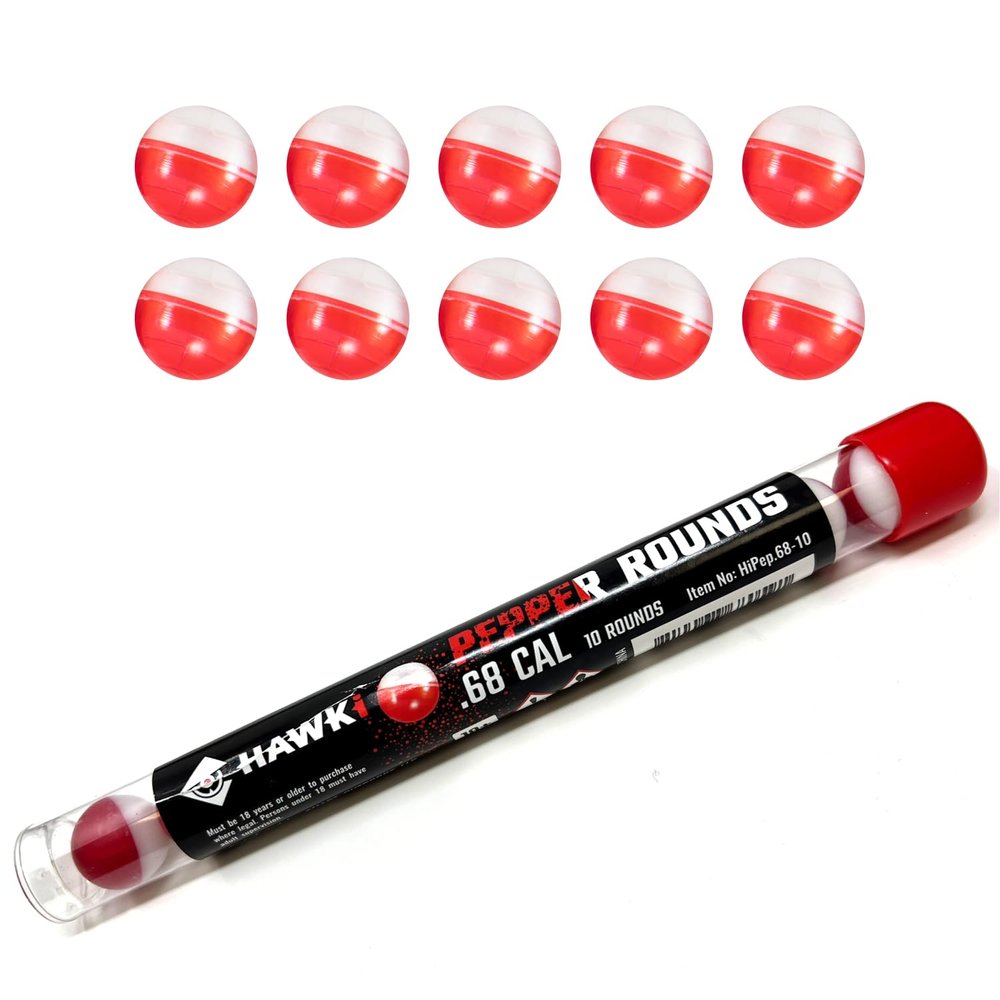 Hawki .68 Cal Pepper Balls for Paintball Guns 10 Pack