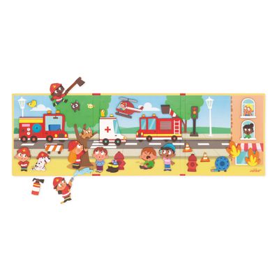 Janod - Magneti'stories Firefighters - Imaginative Play - Sparks Creative Imagination - Encourages Storytelling and Role Play - Enhances Fine Motor Skills