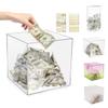AIPOR Clear Piggy Bank for Adults Kids Must Break to Open,Unopenable Acrylic Piggy Bank Money Saving Box Birthday Gift for Boys Girls,Size (Clear, 15 * 15CM) view 1