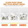 AIPOR Clear Piggy Bank for Adults Kids Must Break to Open,Unopenable Acrylic Piggy Bank Money Saving Box Birthday Gift for Boys Girls,Size (Clear, 15 * 15CM) view 3