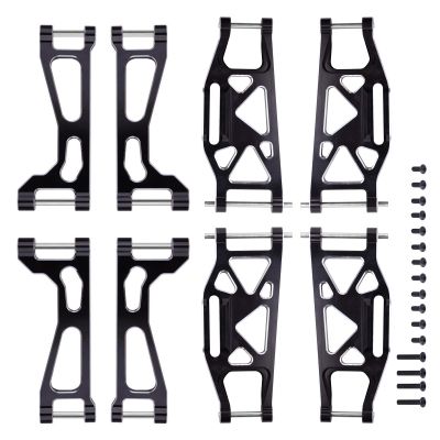 AllinRC RC Suspension Arms Aluminum Front & Rear Upper Lower Arms Kit for Traxxas WideMaxx 8995 8998 8999 Upgrade Parts, 8PCS (Black)