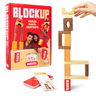 What DO You Meme? Block Up by Relatable, Exciting Tower Game for Kids & Adults Family Game Night, Great Building Toys Kids Games, Includes 28 Blocks, 40 Blueprint Cards, and Instructions