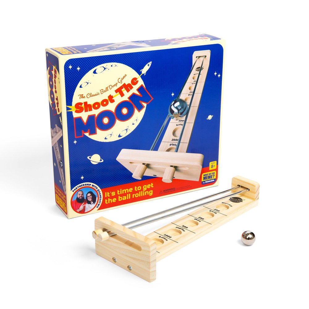 Shoot The Moon by Relatable, Exciting Strategy Moon Ball Games for Family Gatherings, Balance Game for Kids, Includes 1 Metal Gravity Ball, 1 Shoot The Moon Structure, and Instructions