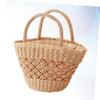 CALLARON Fashionable Woven Bag Girls' Beach Woven Handbag Summer Vacation Straw Bag Handmade for Beach Party Shopping view 3
