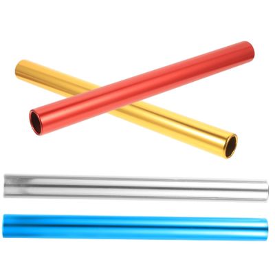 BCOATH 4pcs Electroplating Relay Baton Race Transfer Sticks Lightweight for School Sports