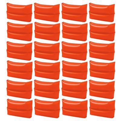 12 Pairs Large Inflatable Arm Bands Kids Swim Floaties Float Wings Pool Beach Children Swimming Floats Floater Sleeves Armlets Tubes Flotation Orange 10"X6.5" Armbands Water Fun Floating Training