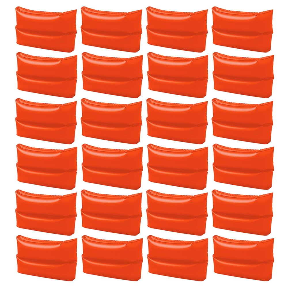 12 Pairs Large Inflatable Arm Bands Kids Swim Floaties Float Wings Pool Beach Children Swimming Floats Floater Sleeves Armlets Tubes Flotation Orange 10"X6.5" Armbands Water Fun Floating Training