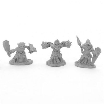 212 Main Bones Bloodstone Gnome Warriors Miniatures, Black - Pack of 3