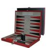 212 Main 18 Inch Black and Red Leatherette Backgammon Set view 1