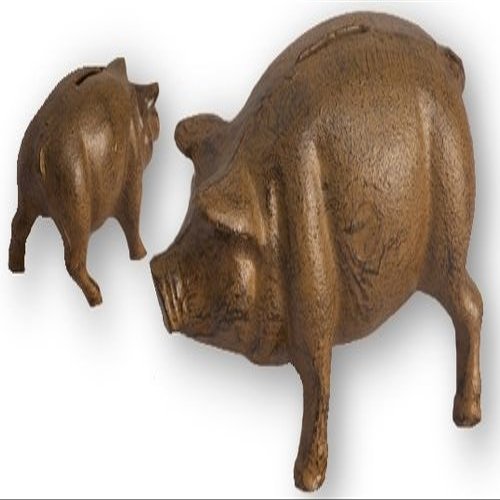 212 Main Cast Iron Pig Bank Rust