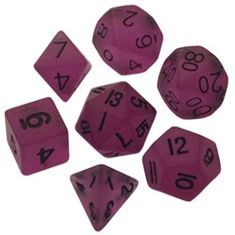 212 Main Purple Glow Dark Resin Dice Set