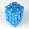 212 Main 25816 Opaque Light Blue with White - 12 mm Six Sided Dice Set of 36