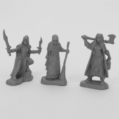 212 Main Bones Women of Dreadmere Miniatures, Black - Pack of 3