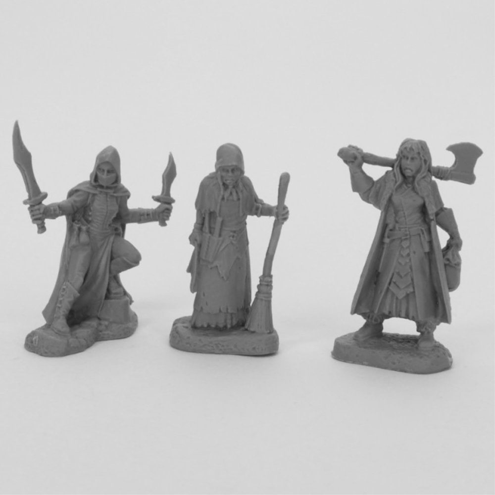 212 Main Bones Women of Dreadmere Miniatures, Black - Pack of 3