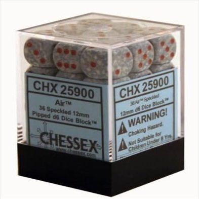 25900 Air Speckled - 6 Sided 12 mm Dice Set of 36