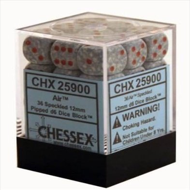 25900 Air Speckled - 6 Sided 12 mm Dice Set of 36