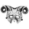 Abaodam Goat Mask with Horn Goat Ram Horns Devil Mask Masquerad Animal Cosplay Half Face Headwear Carnival Party Prop Animal Head Bone Costume Accessories view 1
