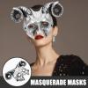 Abaodam Goat Mask with Horn Goat Ram Horns Devil Mask Masquerad Animal Cosplay Half Face Headwear Carnival Party Prop Animal Head Bone Costume Accessories view 2