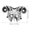 Abaodam Goat Mask with Horn Goat Ram Horns Devil Mask Masquerad Animal Cosplay Half Face Headwear Carnival Party Prop Animal Head Bone Costume Accessories view 4