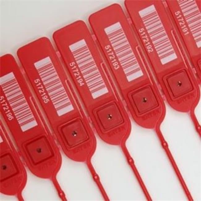 212 Main 8 in. J-Lok Pull-Tight Seal, Red - Pack of 250